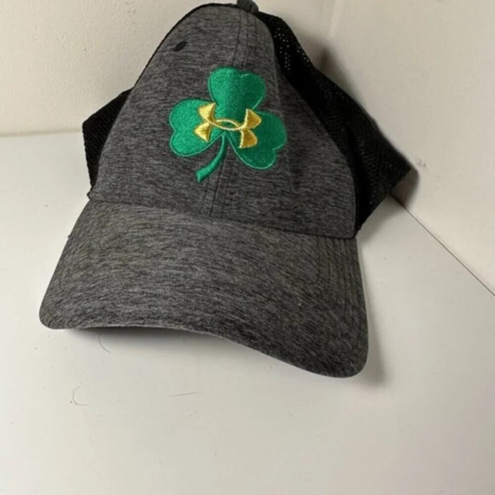 Under Armour Gray and Black Hat with Green and Yellow Logo